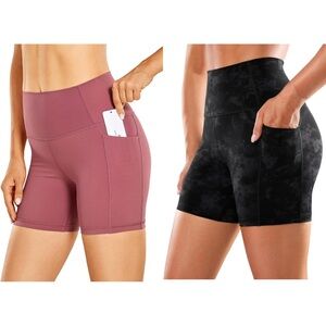 2 pack - CRZ YOGA Naked Feeling Biker High Rise Shorts 5” Inseam - Medium